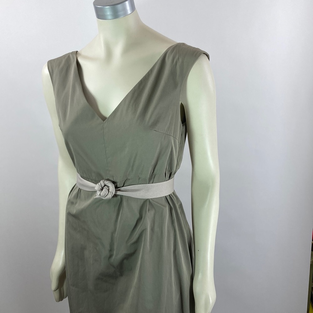 NWT Hoss Intropia Sleeveless Dress with Belt, Midi, Stone European 44 EUC